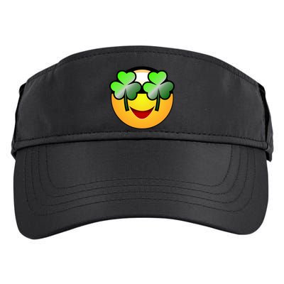 Funny Irish Clover St. Patrick's Day Emoji Adult Drive Performance Visor