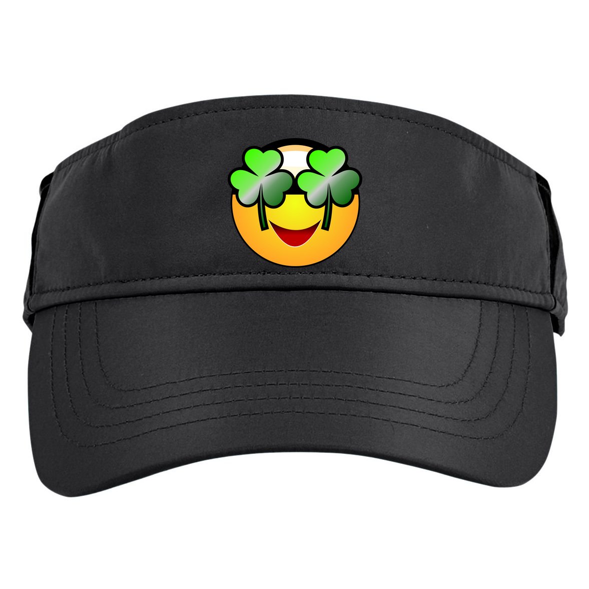 Funny Irish Clover St. Patrick's Day Emoji Adult Drive Performance Visor