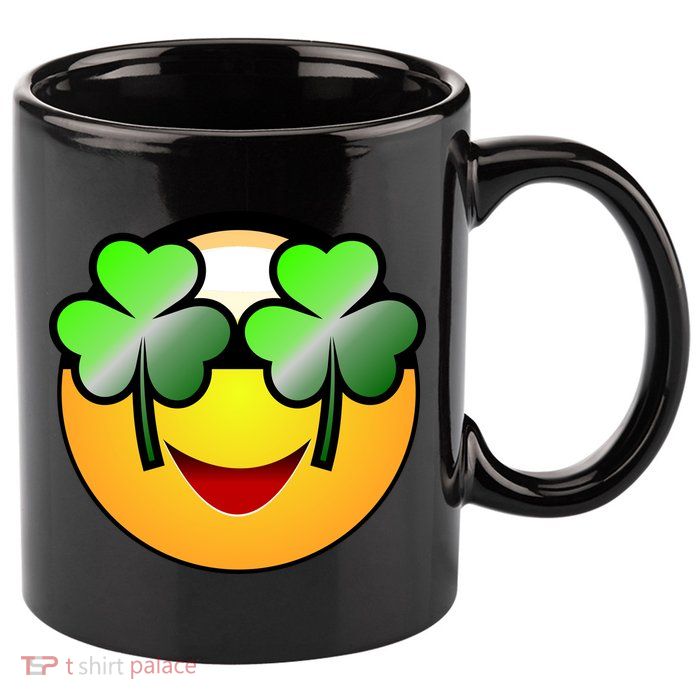 Funny Irish Clover St. Patrick's Day Emoji 11oz C Handle Ceramic Mug