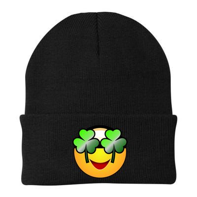 Funny Irish Clover St. Patrick's Day Emoji Beanie