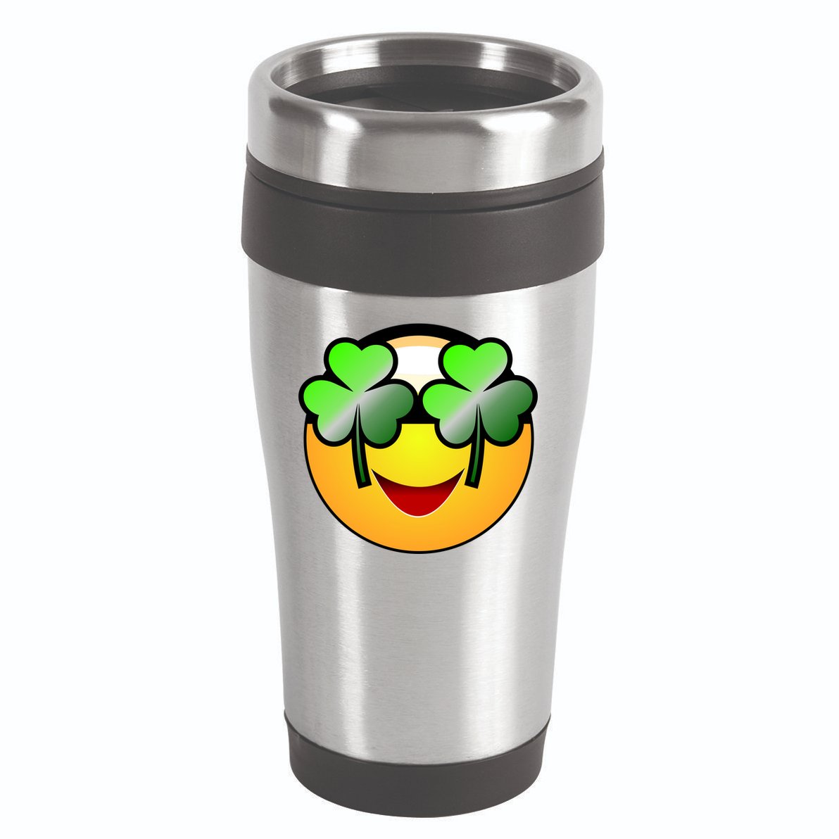 Funny Irish Clover St. Patrick's Day Emoji 16oz Travel Tumbler
