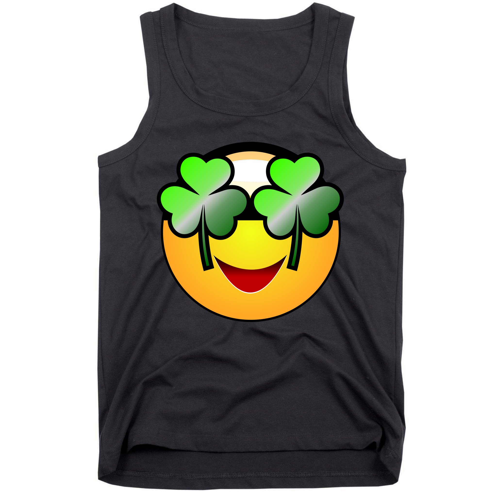 Funny Irish Clover St. Patrick's Day Emoji Tank Top