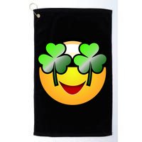 Funny Irish Clover St. Patrick's Day Emoji Golf Towel