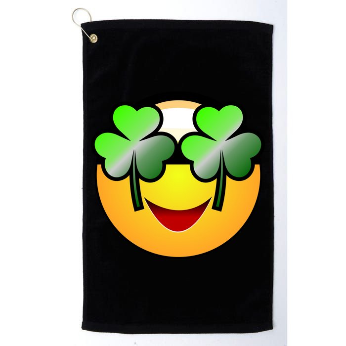 Funny Irish Clover St. Patrick's Day Emoji Golf Towel
