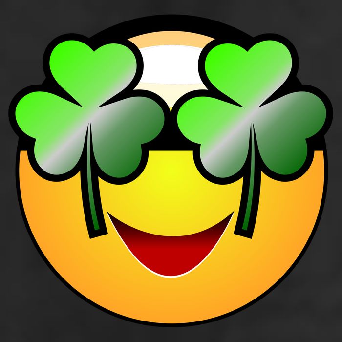 Funny Irish Clover St. Patrick's Day Emoji Golf Towel