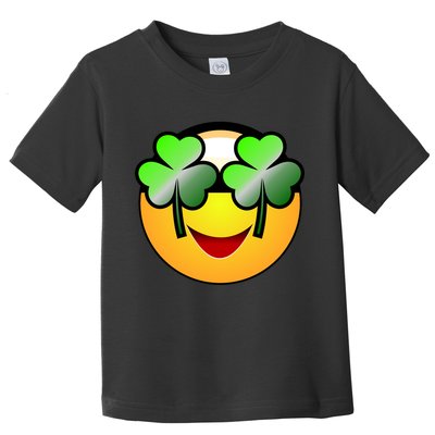 Funny Irish Clover St. Patrick's Day Emoji Toddler T-Shirt