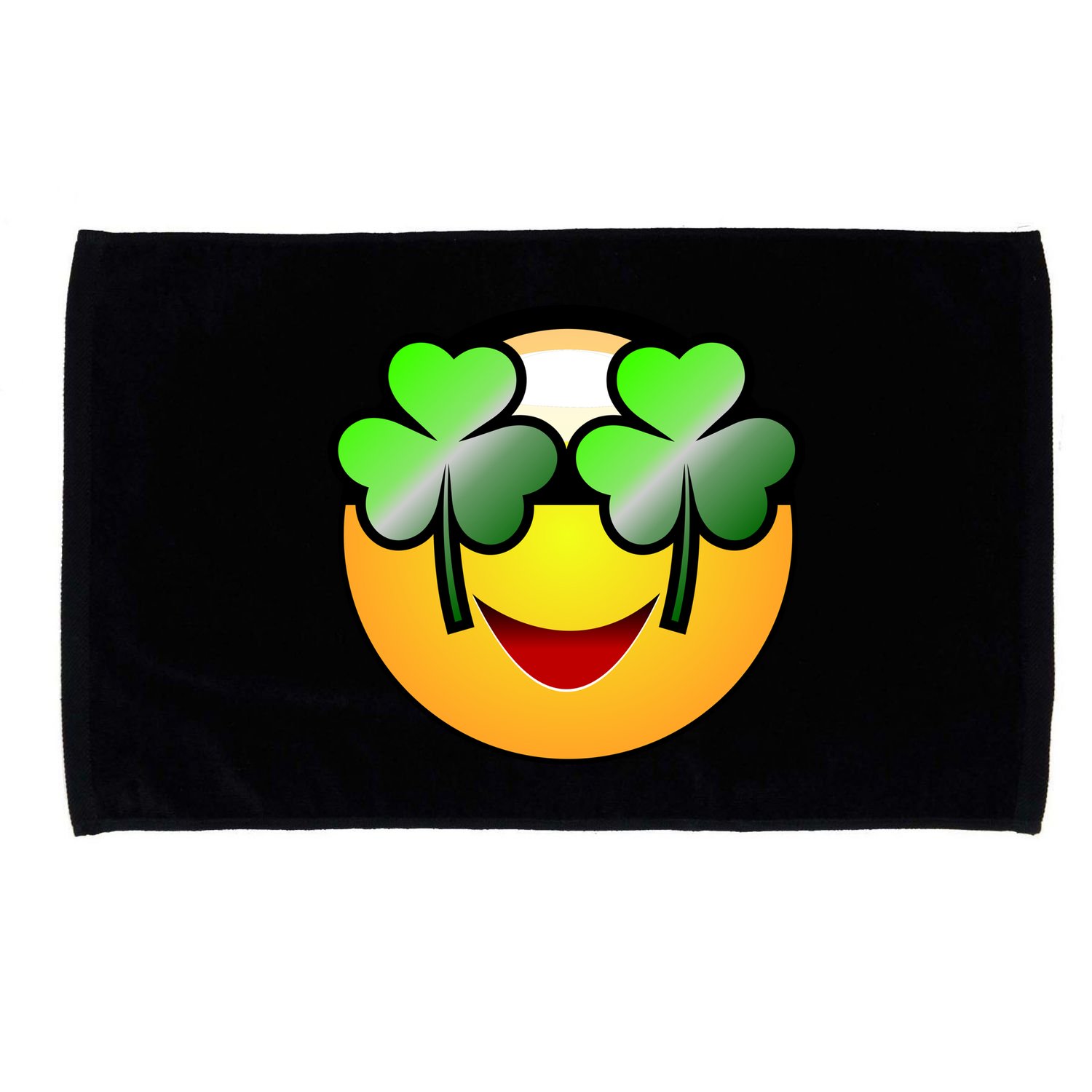 Funny Irish Clover St. Patrick's Day Emoji Microfiber Hand Towel