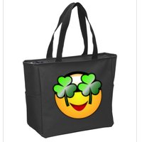 Funny Irish Clover St. Patrick's Day Emoji Zip Tote Bag