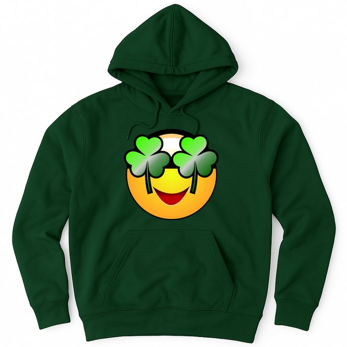 Funny Irish Clover St. Patrick's Day Emoji Hoodie