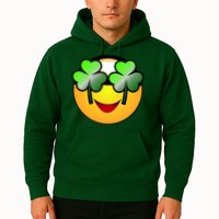 Funny Irish Clover St. Patrick's Day Emoji Hoodie