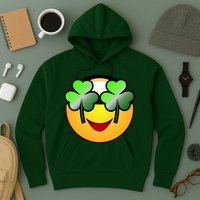 Funny Irish Clover St. Patrick's Day Emoji Hoodie