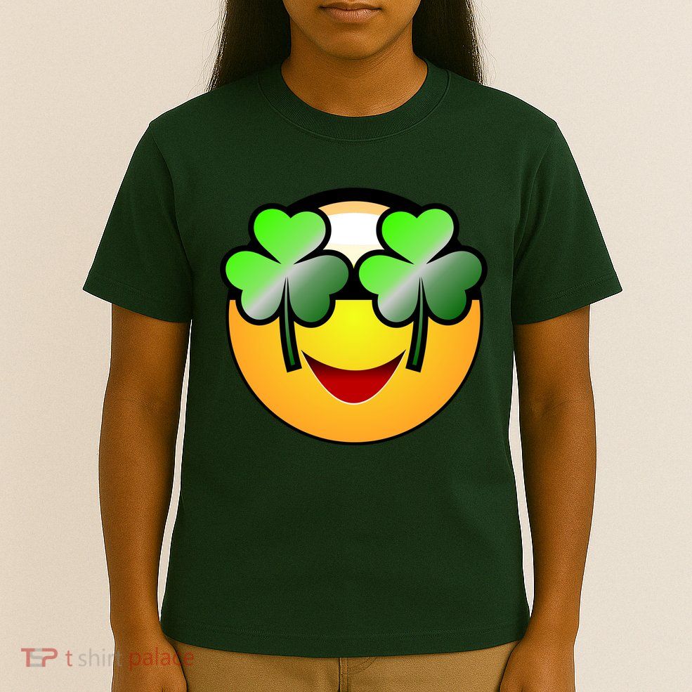 Funny Irish Clover St. Patrick's Day Emoji T-Shirt