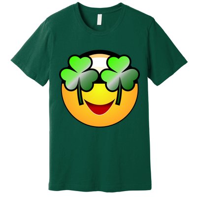 Funny Irish Clover St. Patrick's Day Emoji Premium T-Shirt