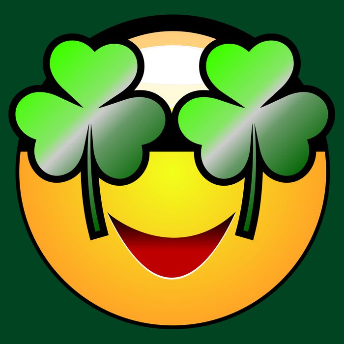 Funny Irish Clover St. Patrick's Day Emoji Visor