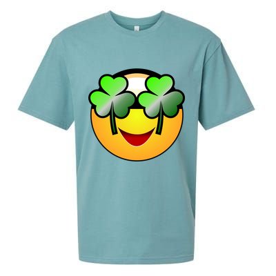 Funny Irish Clover St. Patrick's Day Emoji Sueded Cloud Jersey T-Shirt