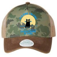 Funny It's Fine I'm Fine Everything Is Fine Shark Cat Legacy Tie Dye Trucker Hat