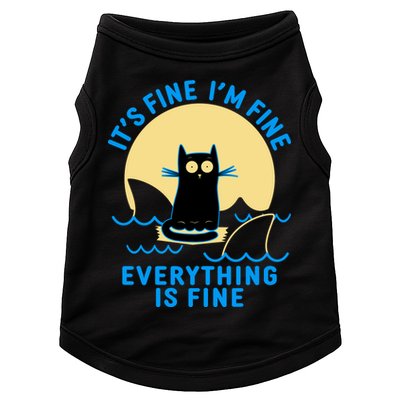 Funny It's Fine I'm Fine Everything Is Fine Shark Cat Doggie Tank