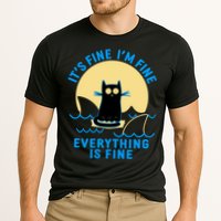 Funny It's Fine I'm Fine Everything Is Fine Shark Cat Performance Shirt