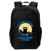Funny It's Fine I'm Fine Everything Is Fine Shark Cat Backpack