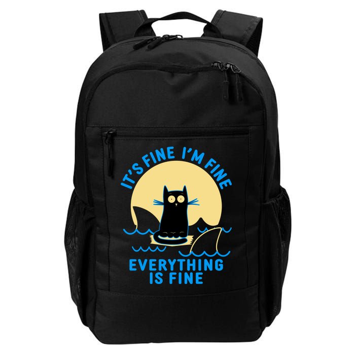 Funny It's Fine I'm Fine Everything Is Fine Shark Cat Backpack