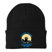 Funny It's Fine I'm Fine Everything Is Fine Shark Cat Beanie