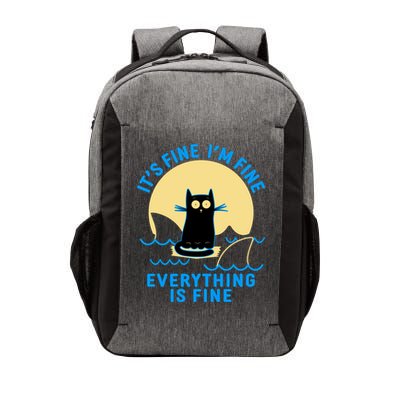 Funny It's Fine I'm Fine Everything Is Fine Shark Cat Vector Backpack
