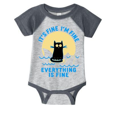 Funny It's Fine I'm Fine Everything Is Fine Shark Cat Infant Baby Jersey Bodysuit