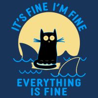 Funny It's Fine I'm Fine Everything Is Fine Shark Cat Infant Baby Jersey Bodysuit