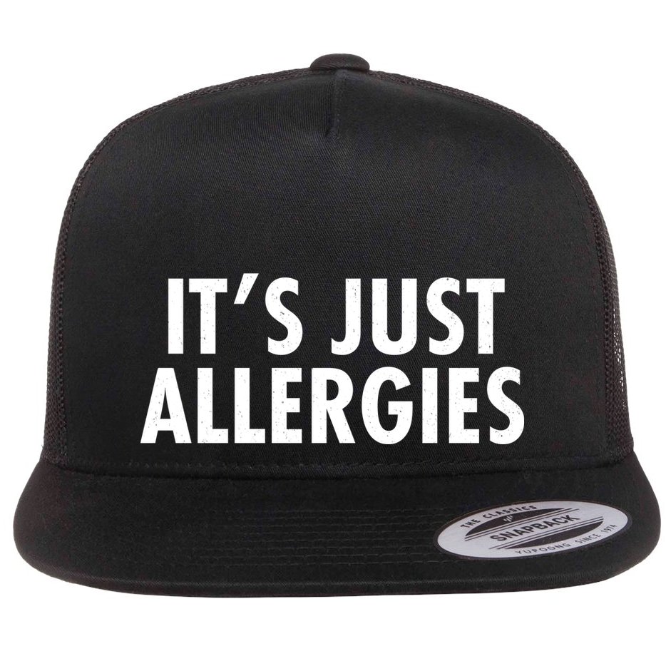 Funny It's Just Allergies Pandemic Flat Bill Trucker Hat