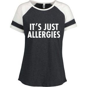 Funny It's Just Allergies Pandemic Enza Ladies Jersey Colorblock Tee