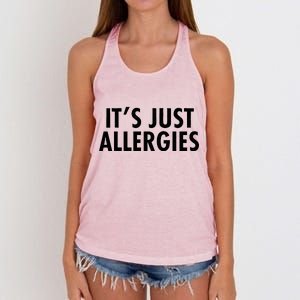 Funny It's Just Allergies Pandemic Women's Knotted Racerback Tank