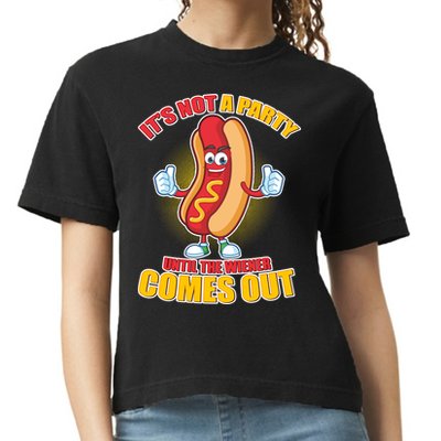 Funny It's Not A Party Until The Wiener Comes Out Comfort Colors Boxy T-Shirt