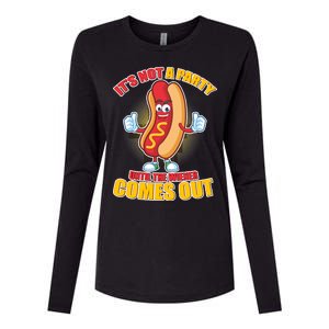 Funny It's Not A Party Until The Wiener Comes Out Womens Cotton Relaxed Long Sleeve T-Shirt