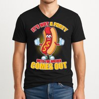 Funny It's Not A Party Until The Wiener Comes Out V-Neck T-Shirt