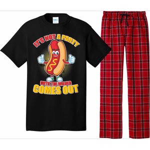 Funny It's Not A Party Until The Wiener Comes Out Pajama Set