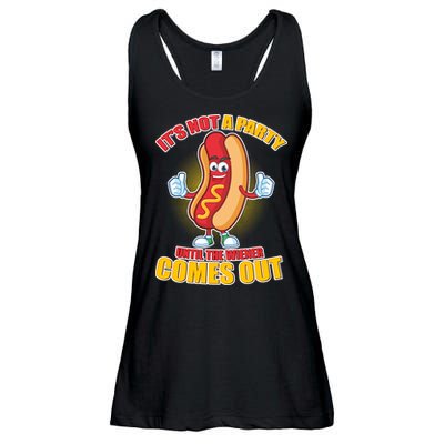 Funny It's Not A Party Until The Wiener Comes Out Ladies Essential Flowy Tank