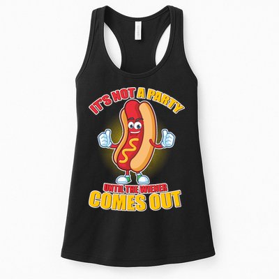 Funny It's Not A Party Until The Wiener Comes Out Womens Tank Top