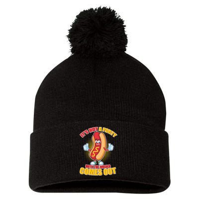 Funny It's Not A Party Until The Wiener Comes Out Pom Pom 12in Knit Beanie