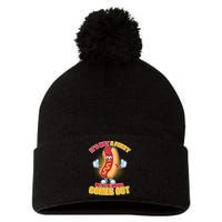 Funny It's Not A Party Until The Wiener Comes Out Pom Pom 12in Knit Beanie