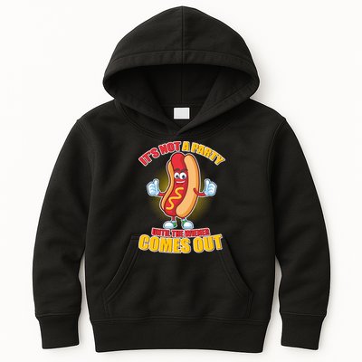 Funny It's Not A Party Until The Wiener Comes Out Kids Hoodie