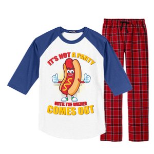 Funny It's Not A Party Until The Wiener Comes Out Raglan Sleeve Pajama Set