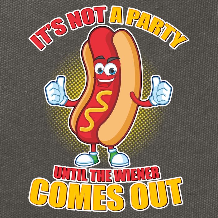 Funny It's Not A Party Until The Wiener Comes Out Cotton Canvas Backpack