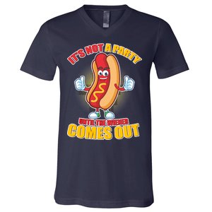 Funny It's Not A Party Until The Wiener Comes Out V-Neck T-Shirt