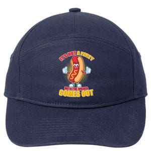 Funny It's Not A Party Until The Wiener Comes Out 7-Panel Snapback Hat