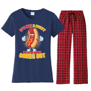 Funny It's Not A Party Until The Wiener Comes Out Women's Flannel Pajama Set