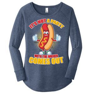 Funny It's Not A Party Until The Wiener Comes Out Women's Perfect Tri Tunic Long Sleeve Shirt