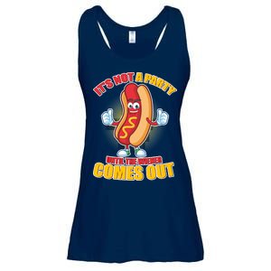 Funny It's Not A Party Until The Wiener Comes Out Ladies Essential Flowy Tank