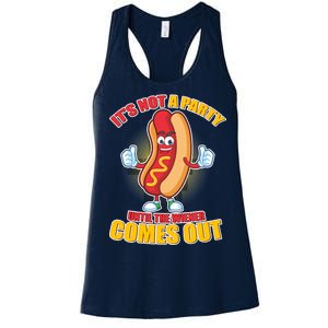 Funny It's Not A Party Until The Wiener Comes Out Women's Racerback Tank