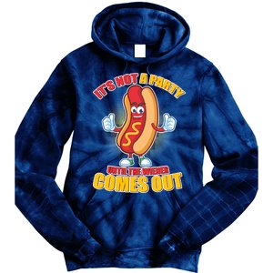 Funny It's Not A Party Until The Wiener Comes Out Tie Dye Hoodie