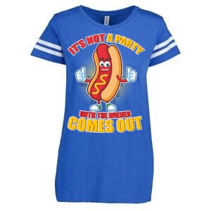 Funny It's Not A Party Until The Wiener Comes Out Enza Ladies Jersey Football T-Shirt